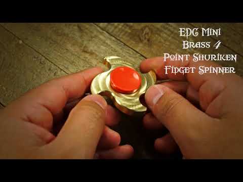 EDC Mini Brass 4 Point Shuriken Fidget Spinner