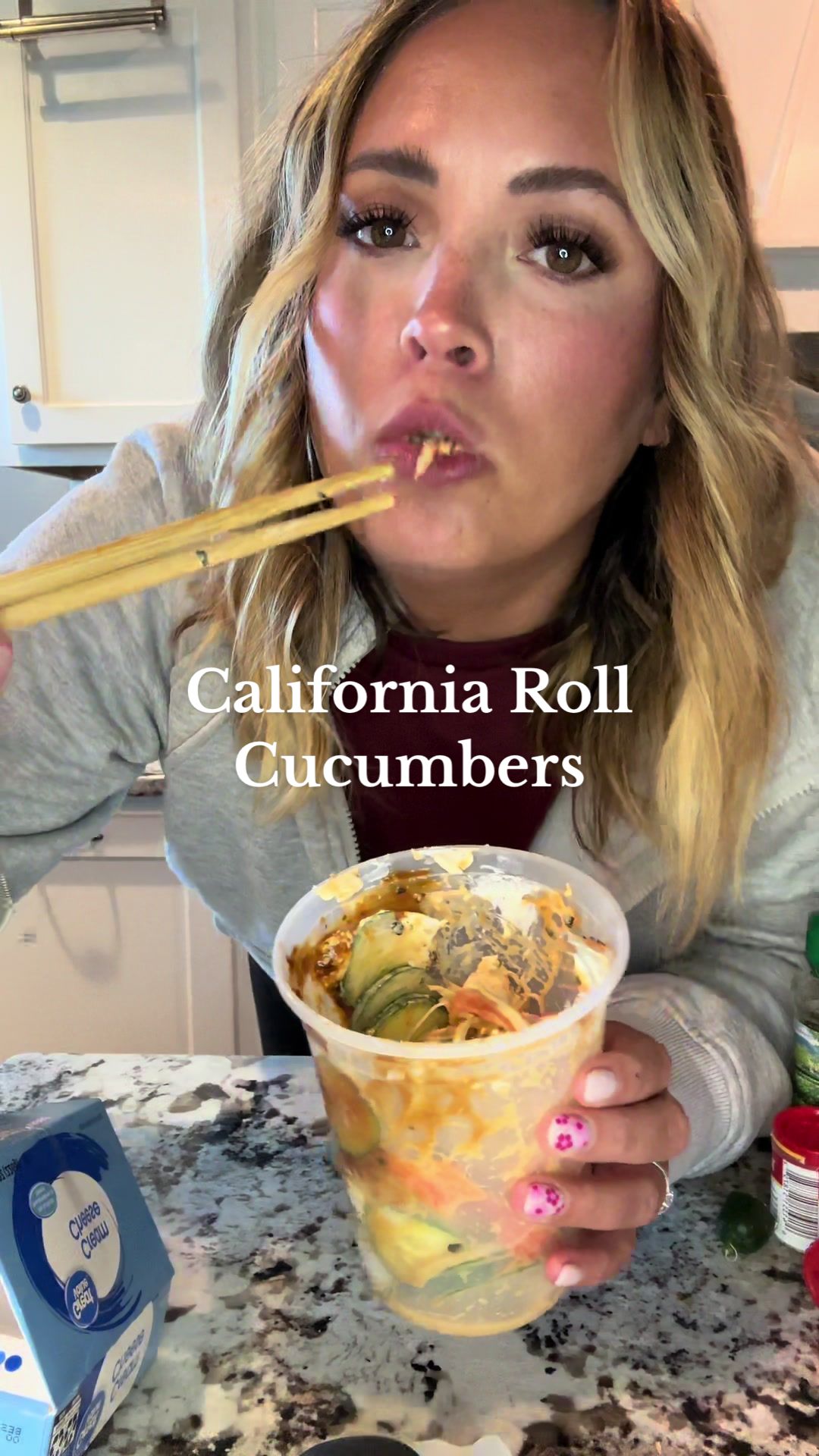 California Roll Cucumbers - my favorite cucumber recipe so far 👏🏼🥒🍣 Forever tagging @Logan in all my cucumber recipes  #lunch #cucumbers #logan #sushi #californiaroll #krab #kani #recipes #asmr #mukbang #foryoupage #foryou #fy 