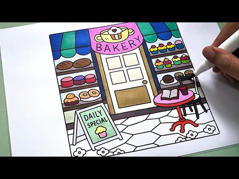 Color With Me Bakery Coloring | Relaxing and Fun Coloring Video using Ohuhu Markers