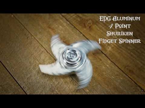EDC ALUMINUM 4 POINT SHURIKEN FIDGET SPINNER WITH CAPS