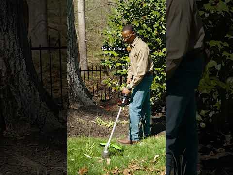 our new favorite chore 😉 #greenworks #lawncare #yardwork #battery #batteryoperated