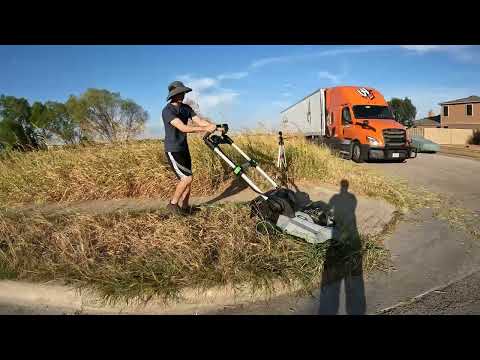 4K ELECTRIC Ego push mower TALL GRASS, Satisfying cut
