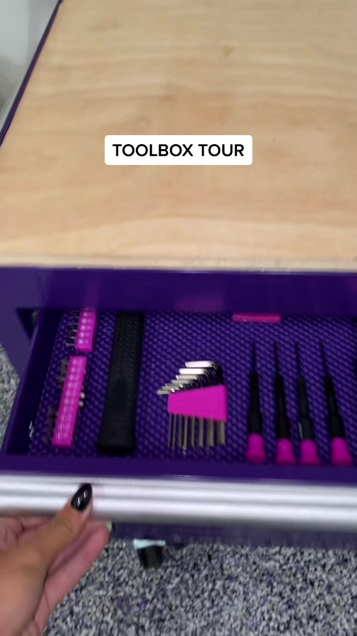 I 💜 my purple toolbox & pink tools 💖 #theoriginalpinkbox #vipertoolbox #toolboxtour #toolbox #cargirl #cargirlsoftiktok