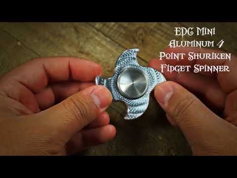 EDC Mini Aluminum 4 Point Shuriken Fidget Spinner with Stainless Steel Caps