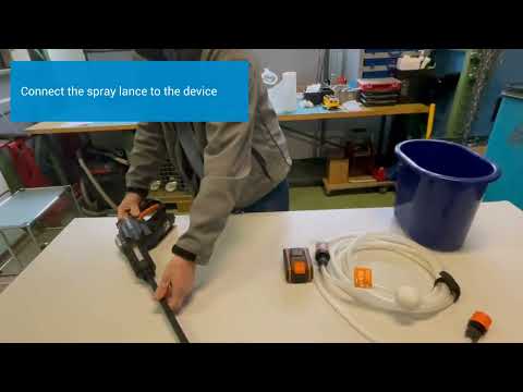 How to set up a cordless pressure washer without tank