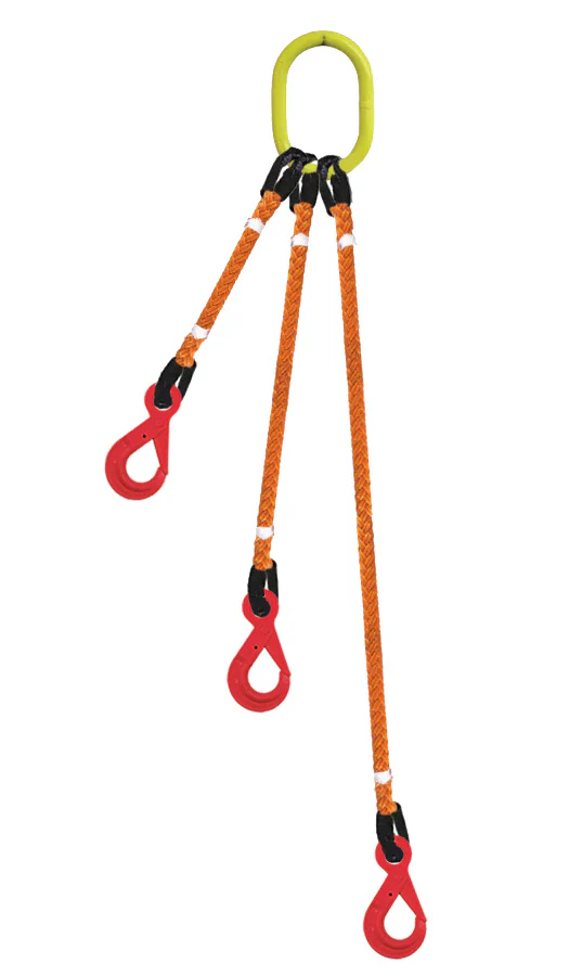 3-Legged Tool Lifting Rope Sling, Self Locking Hooks – Dakota Riggers & Tool Supply, Inc.