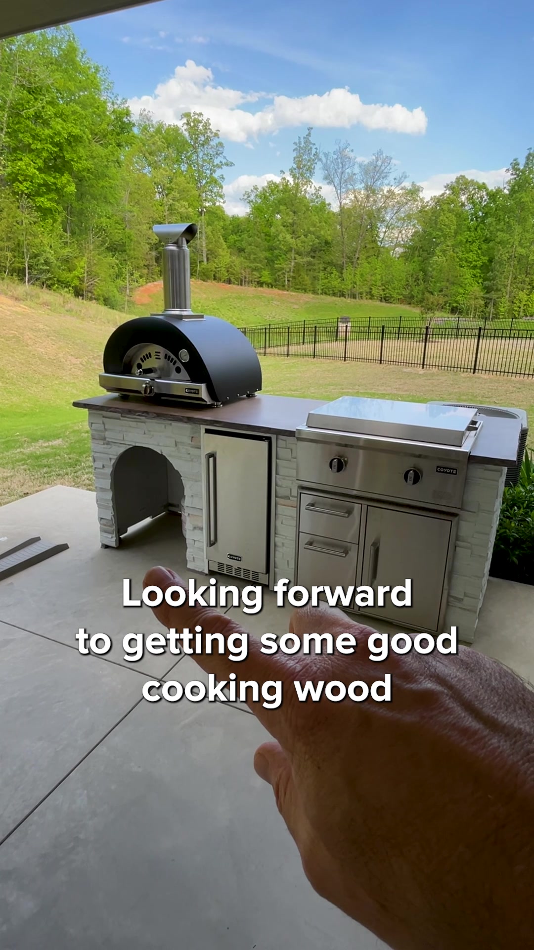 A POV walkthrough of a setup built for family nights outdoors 🔥 This outdoor kitchen features a 30” Coyote flat top, built-in refrigeration, soft-close storage, and a hybrid pizza oven ready for homemade pizza nights with the kids. Clean, functional, and designed to make everyday outdoor living feel effortless 👀 Save this setup for your future backyard inspiration. #outdoorkitchen #outdoorliving #backyarddesign #backyardgoals #modernbackyard #luxurybackyard #rtaoutdoorkitchen