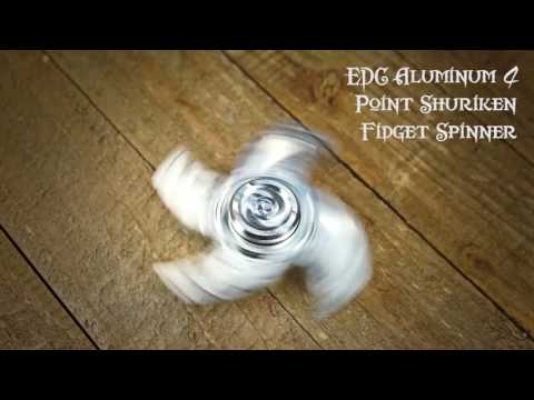EDC ALUMINUM 4 POINT SHURIKEN FIDGET SPINNER WITH CAPS