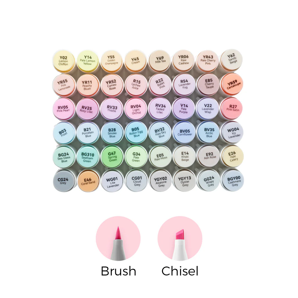 Ohuhu Honolulu 48 Pastel Colors Dual Tips Alcohol Art Markers-Sweetnes