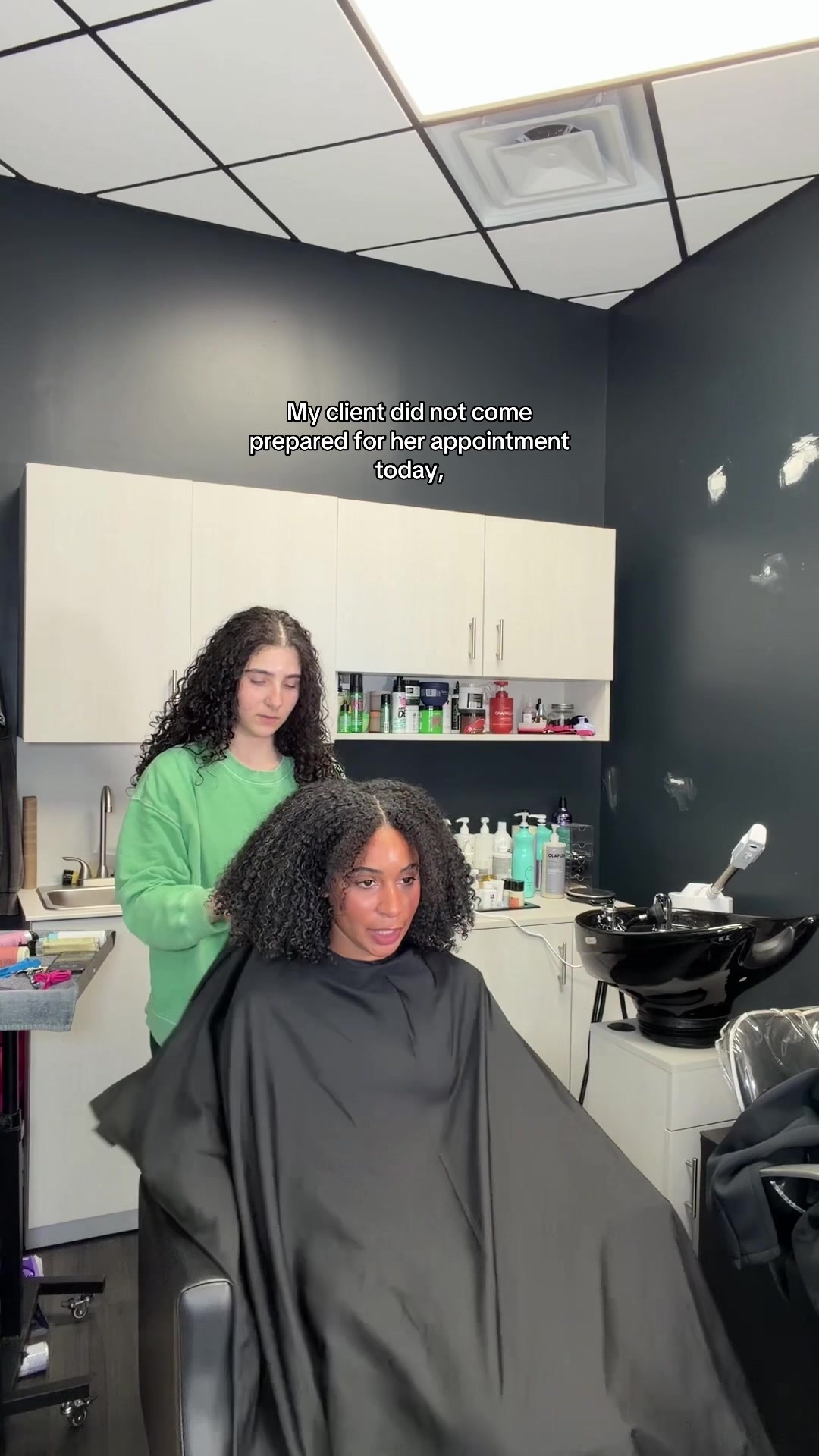 Now she knows for next time and so do I, everyday I learn something knew and I think my biggest takeaway from this was that sticking to my policies isn’t mean or rude, sometimes my people pleaser side takes over and this was a perfect example of that.  #hairstylistsoftiktok #hairstylistlife #hairstylistcheck #curlycut #hairtransformation 