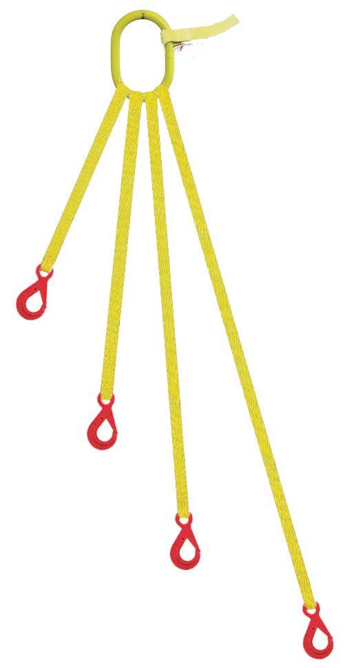 4 Legged Tool Lifting Web Sling, Self Locking Hooks – Dakota Riggers & Tool Supply, Inc.