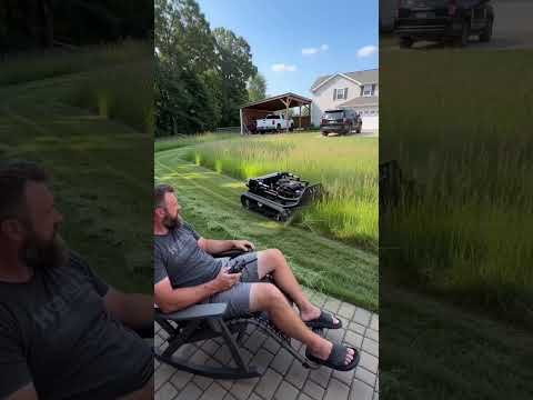 Say goodbye to tiring grass cutting #lawnmower #mower #remotework #garden #grass