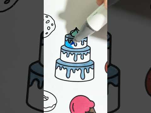 Satisfying Coloring of Cake with Ohuhu Markers #alcoholmarkers #coloring #coloringvideo #colorwithme