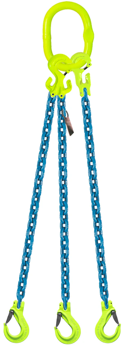3-Leg Adjustable Chain Sling with Slip Hooks, 3/8" – Dakota Riggers & Tool Supply, Inc.