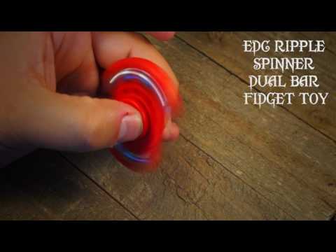 EDC RIPPLE SPINNER DUAL BAR FIDGET TOY WITH CAPS